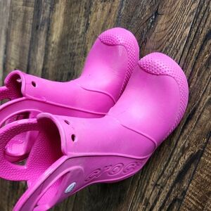 Pink Crocs Rain Boots